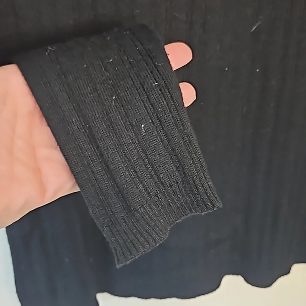 Karen Scott Black Wool Knit Sweater Small